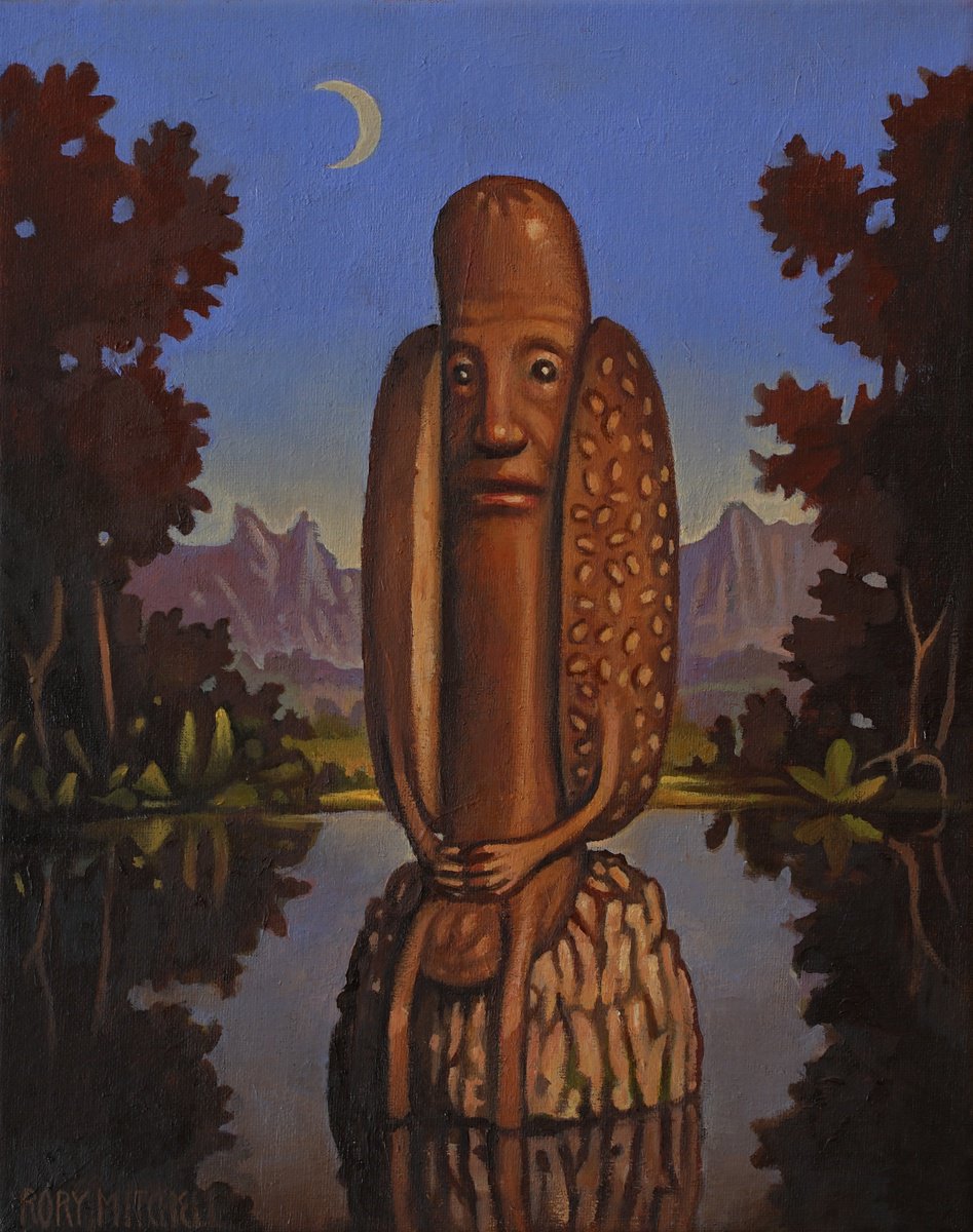 Surrealistic Oil Painting , The Big Bite (Study) By Rory Mitchell, 9 X 12, Artwork For Sale On Artfinder
