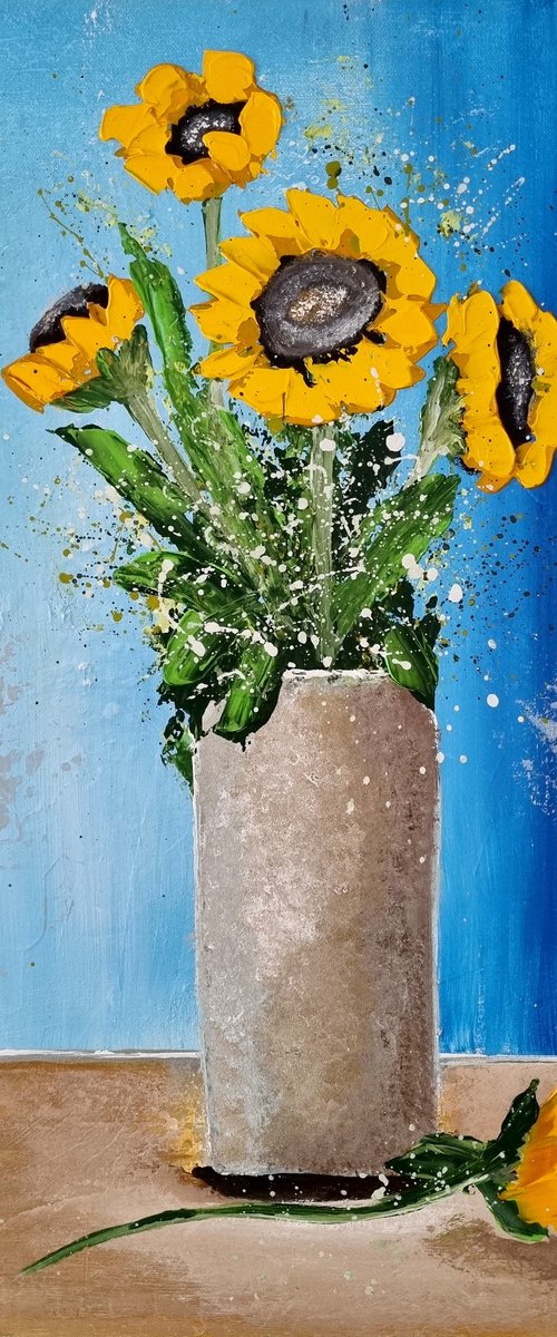 Sunflowers in a Vase II by Cinzia Mancini