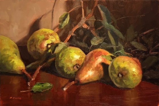 Pears on the desk