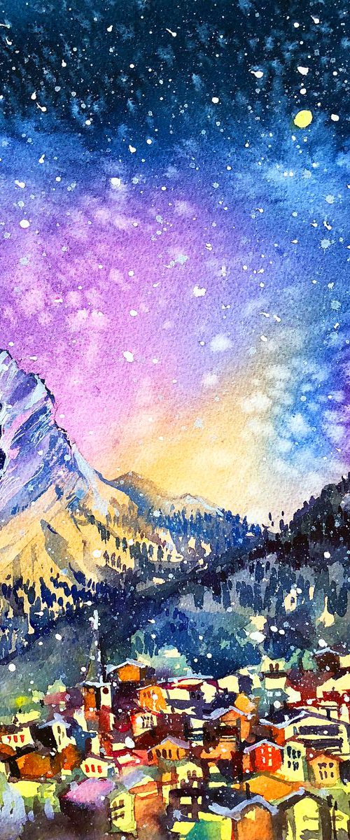 Winter night in Zermatt by Ksenia Astakhova