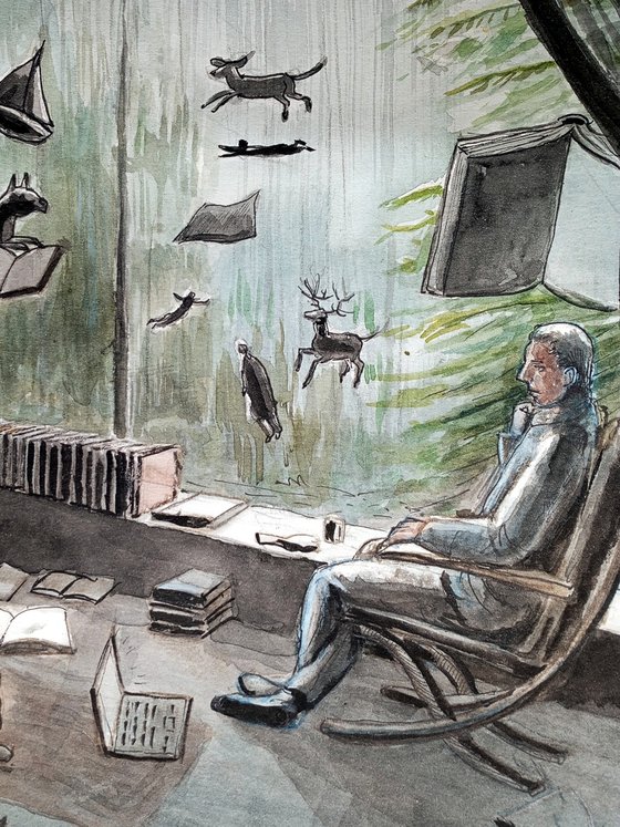 Interior in a rainy day