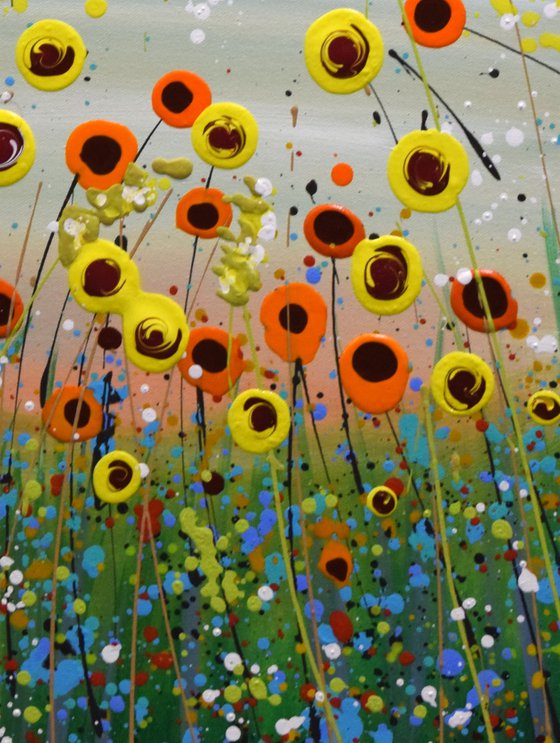 Sunflowers Field - Ready to Hang Painting 36" x 24" ( 92 x 61cm)