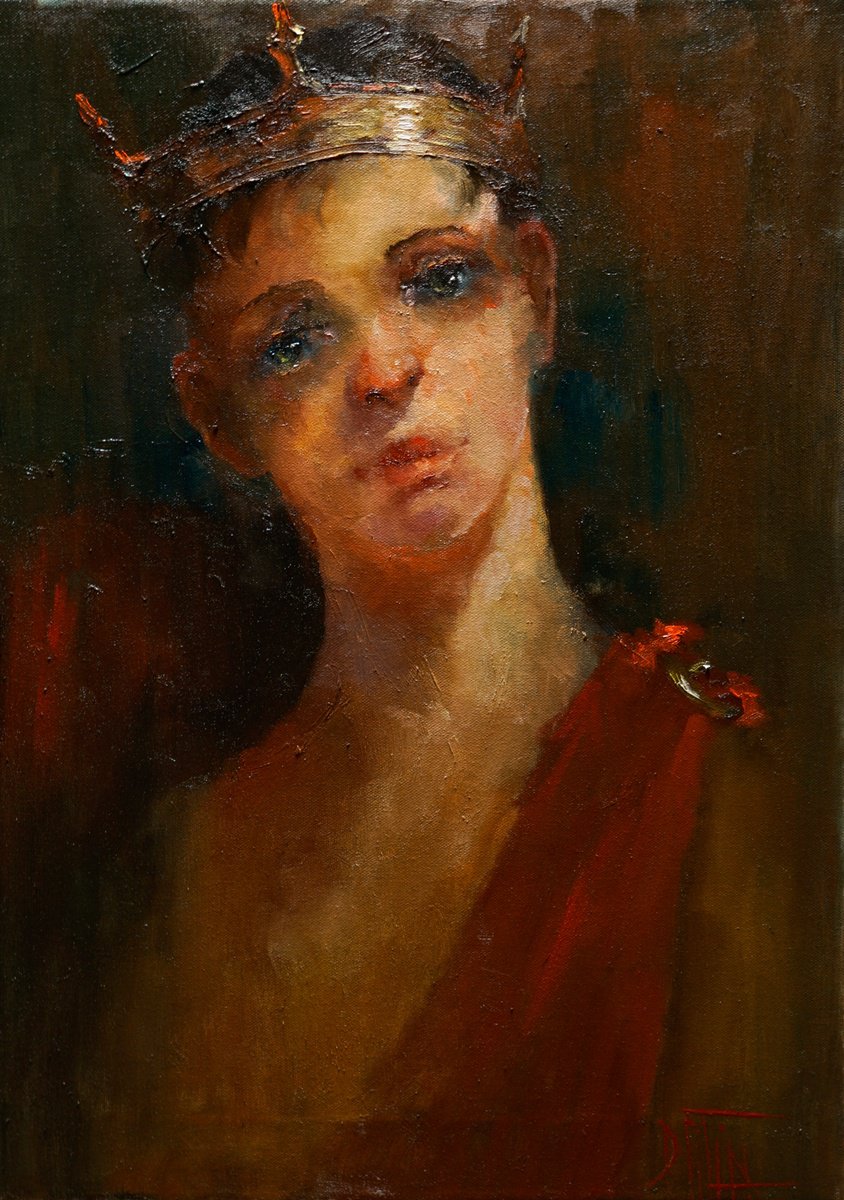 Impressionistic Portrait Oil Painting By Pavel Filin, 15 X 22", Carona, Original Artwork