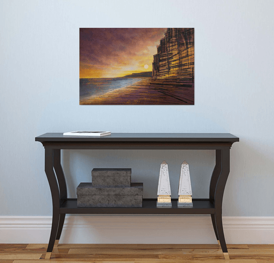 West Bay Cliffs At Sunset