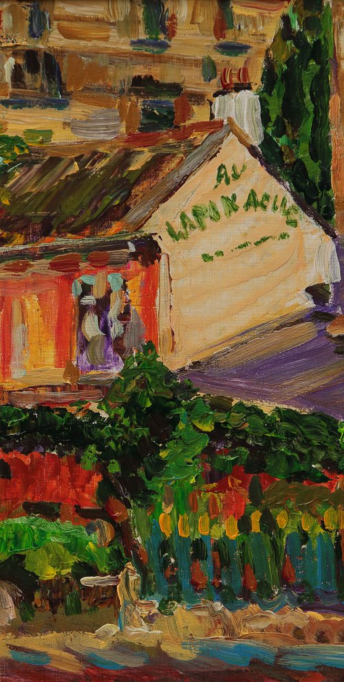 MONTMARTRE LODGE. LAPIN AGILE - Paris cityscape, original painting, plein air by Karakhan