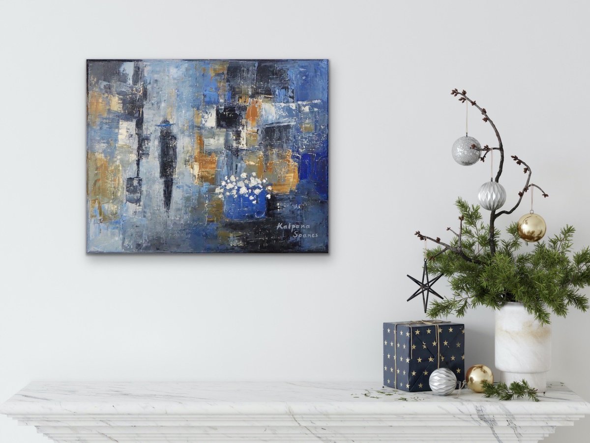 Impressionistic Portrait Oil Painting By Kalpana Soanes, 20 X 16", Thinking Of You Ix, Original Artwork