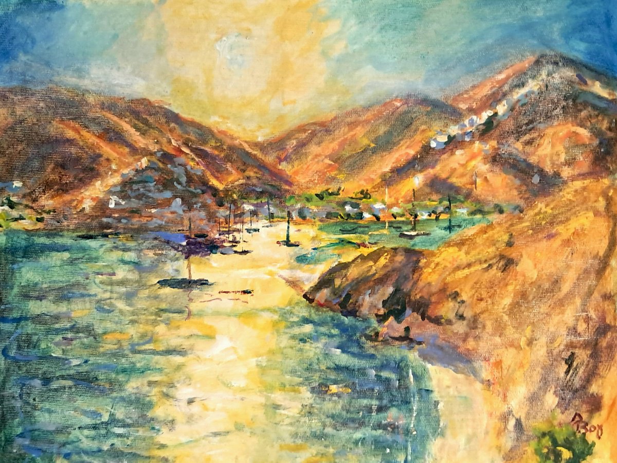  Greek Island Port By Dimitris Voyiazoglou, 20 X 17, Artwork For Sale On Artfinder