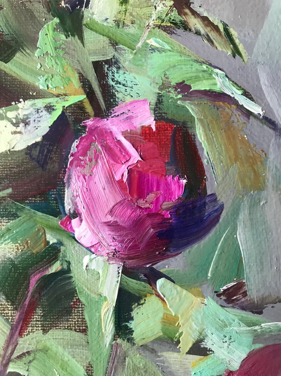 Japanese peony. one of a kind, original artwork, handmade art.