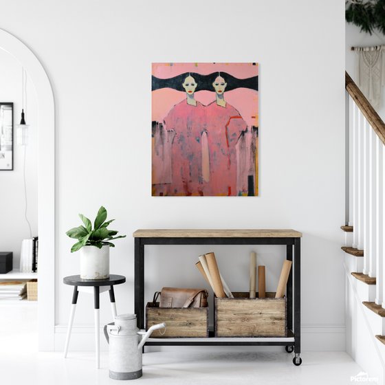 My Red — Twin Figures in Pale Pink