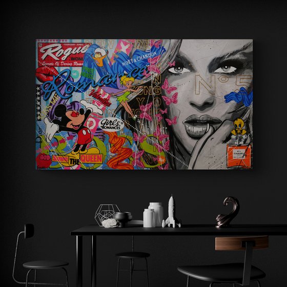 Spell Bound 200cm x 120cm Sexy Model Textured Urban Pop Art