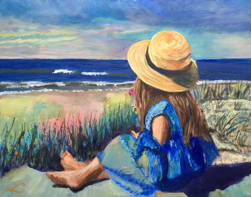 Girl at the beach by Elena Sokolova