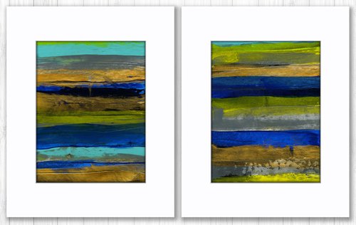 Abstract Composition Collection 27 - 2 Abstract Paintings by Kathy Morton Stanion by Kathy Morton Stanion