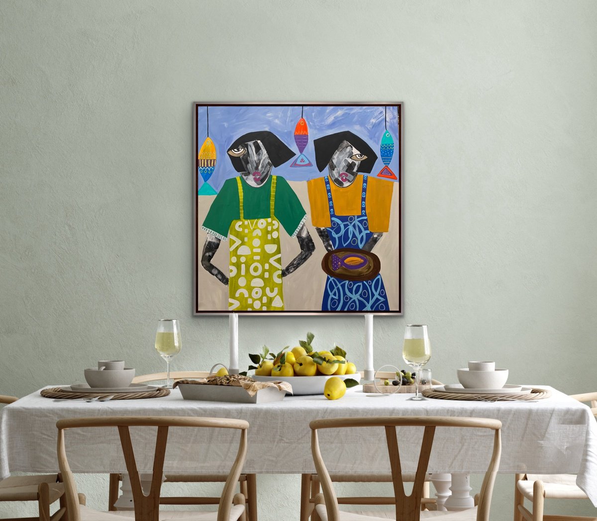 The Fish Market By Rashna Hackett, 39 X 39, Artwork For Sale On Artfinder