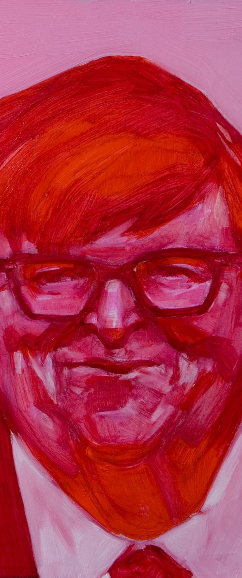 modern pop portrait of a man in red by Olivier Payeur