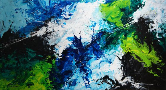 CANVAS ONLY: Color Storm III (200 x 110 cm) XXXL (80 x 44 inches)