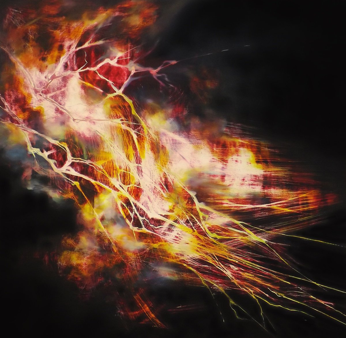 Abstract Painting By Marjan Fahimi, 33 X 34", Rush, Original Artwork