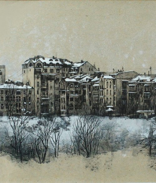 Landscape drawing by Marta Nyrkova