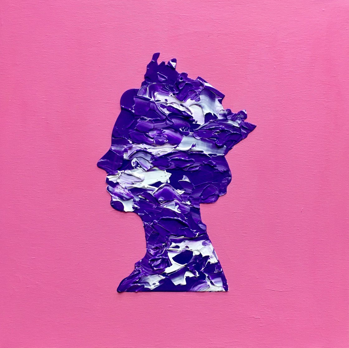 Queen 97 on pink , marble pattern PAINTING INSPIRED BY QUEEN ELIZABETH