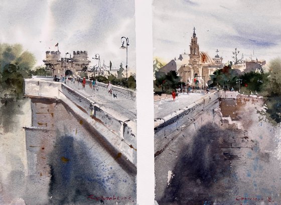 Serrans Bridge Views(Diptych)