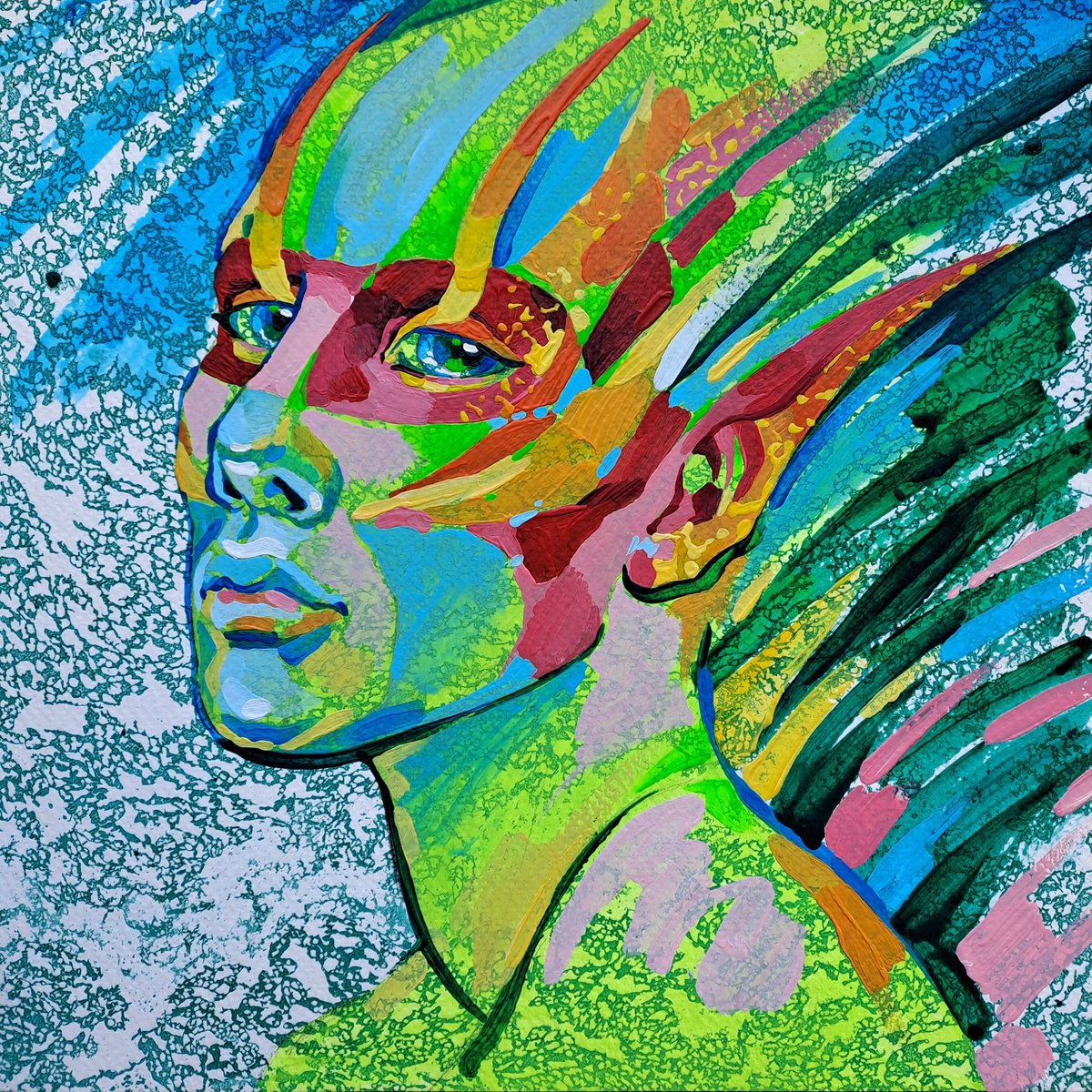 Green Boy By Mariia Raskin, 10 X 10, Artwork For Sale On Artfinder