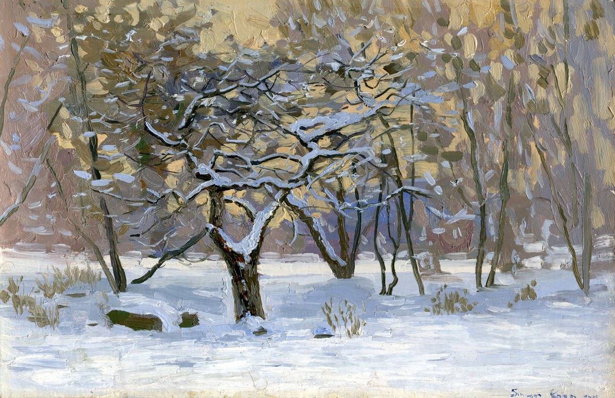 Apple tree in the snow by Simon Kozhin