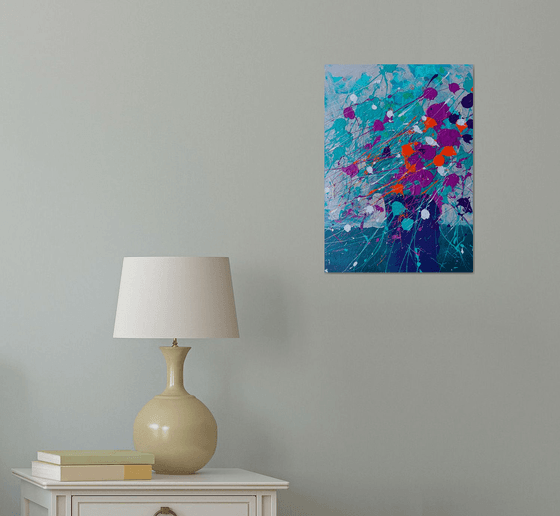 Winter bouquet of Flowers Abstract painting