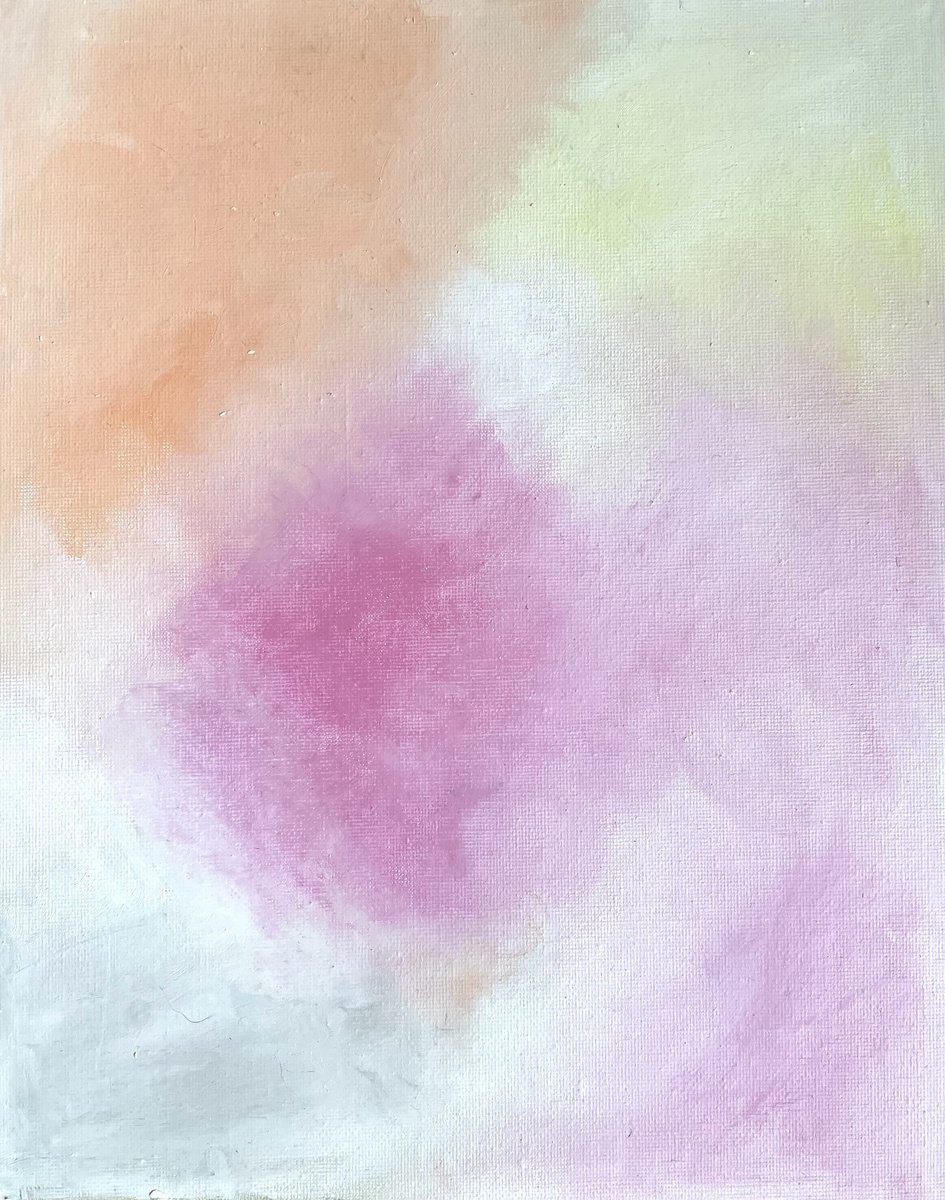 Abstract Oil Painting By Flora Butler, 10 X 12, An Unforgiving Love, Original Artwork