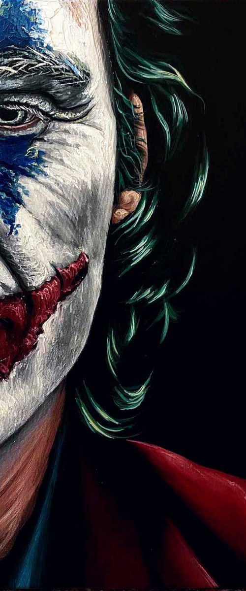 Joker (Joaquin Phoenix) portrait, 50 x 40 cm, Ready to Hang/ actor / photorealism / hyperrealism / famous / male portrait / man / joker / famous by Elena Adele Dmitrenko
