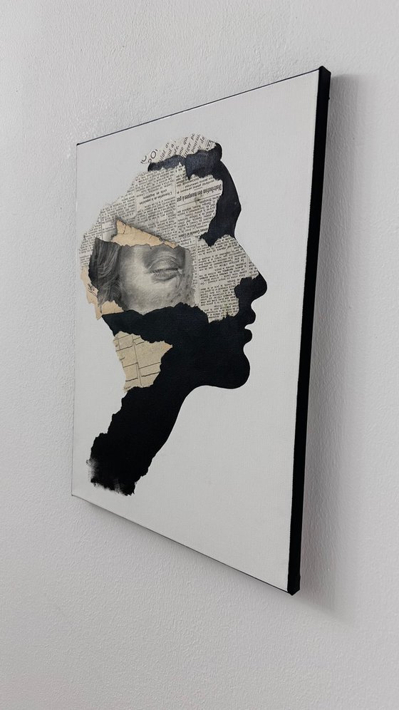 Abstract Female Collage Newspaper Profile
