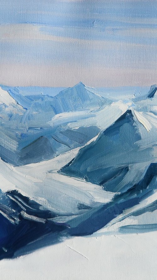 Winter Mountains Winter Painting Art Fine Art Landscape by Yehor Dulin