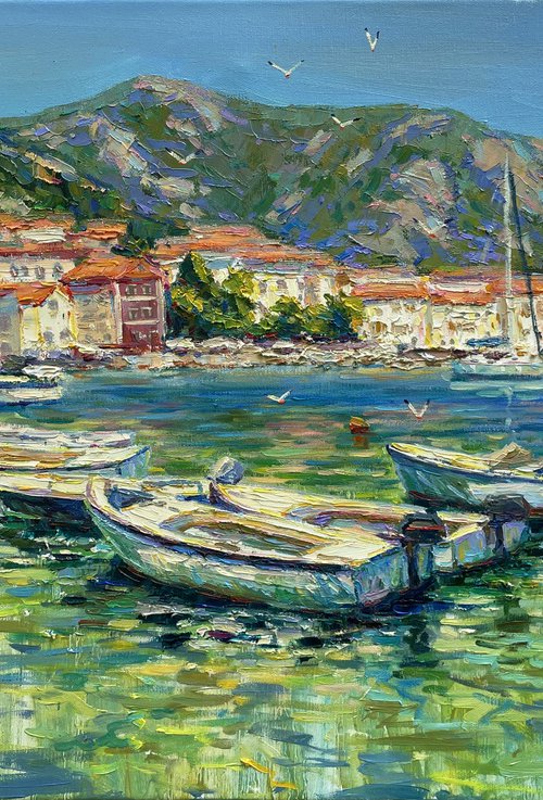 "Jetty by the sea" by Evgeny Chernyakovsky