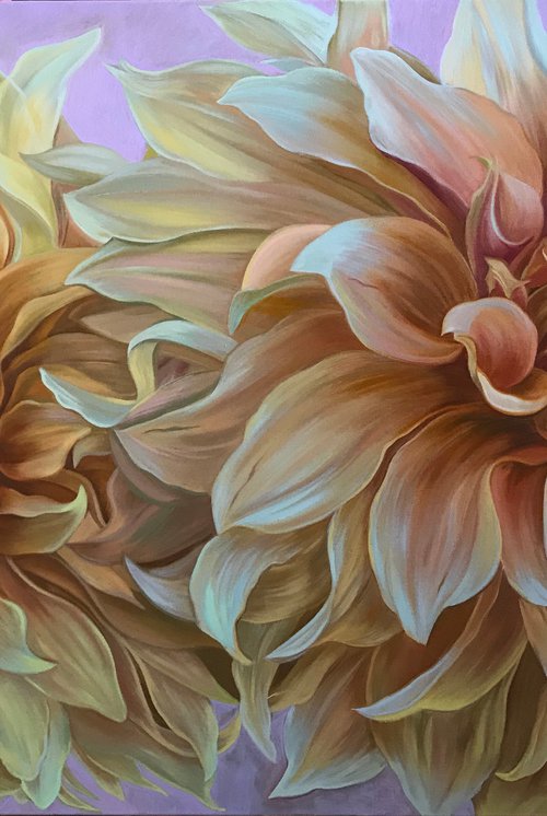 Dahlias “ Cafe au Lait “ by Elena