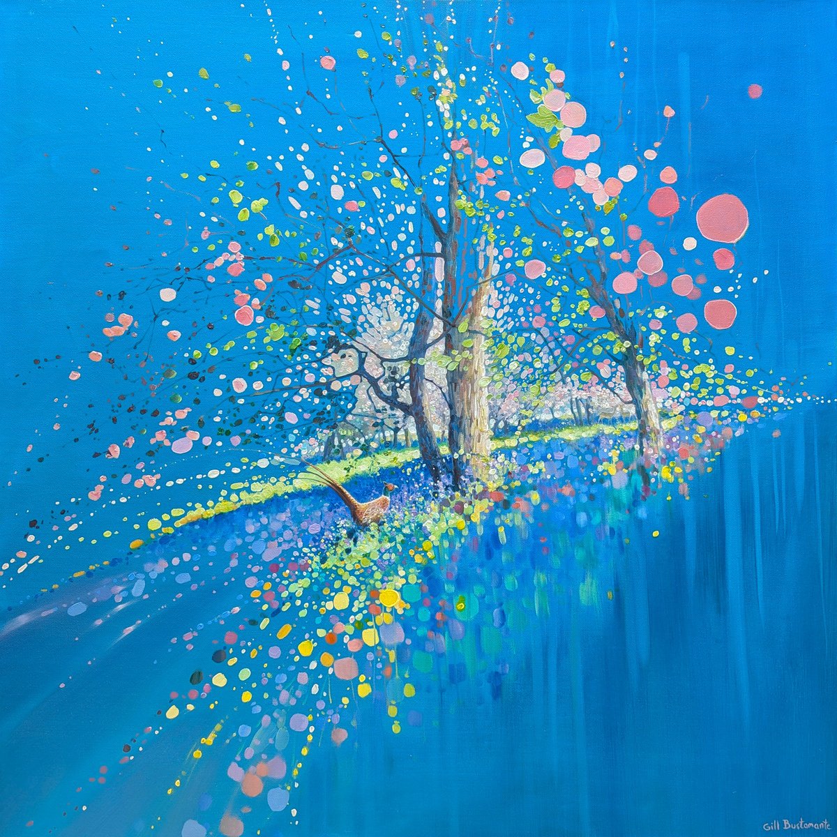 Expressive Oil Painting , Ephemeral April By Gill Bustamante, 30 X 30, Artwork For Sale On Artfinder