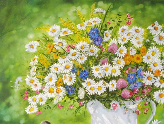 Summer Wildflowers with Birds