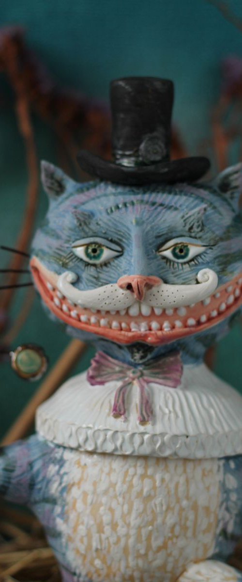 From the Alice in Wonderland. Cheshire Cat.  Wall sculpture by Elya Yalonetski by Elya Yalonetski