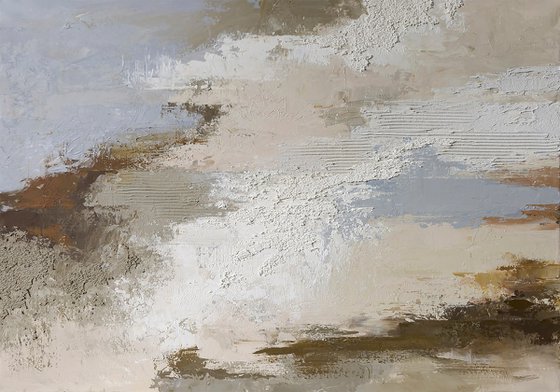 "Borgo" Abstract blue gray textured art
