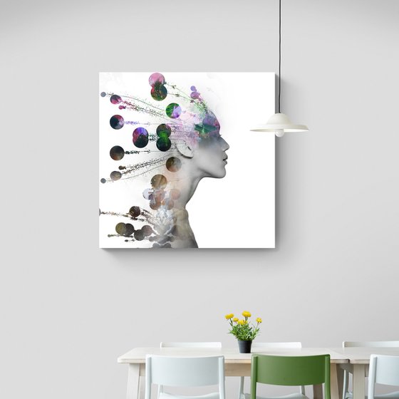 Nature collection Vol 26. Green balls. Art portrait on canvas