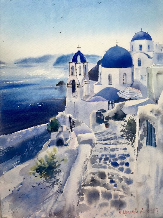 Santorini, Greece (Blue)