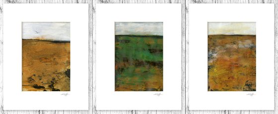 Mystical Land Collection 10 - 3 Textural Landscape Paintings by Kathy Morton Stanion