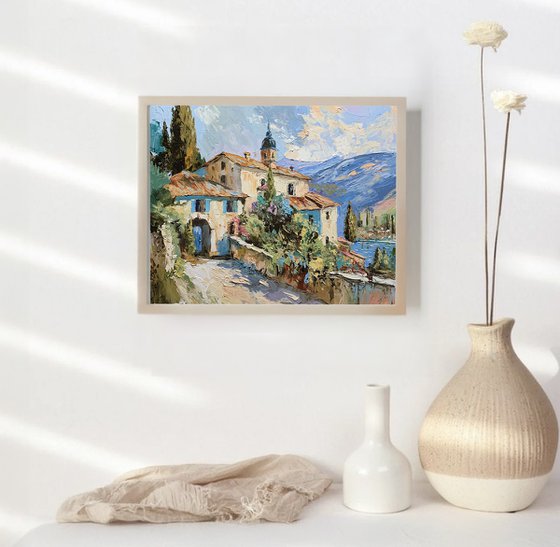 Tuscan villa on the lake.