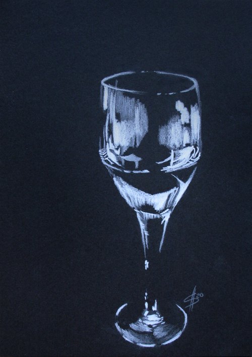 Wineglass /  ORIGINAL PAINTING by Salana Art Gallery