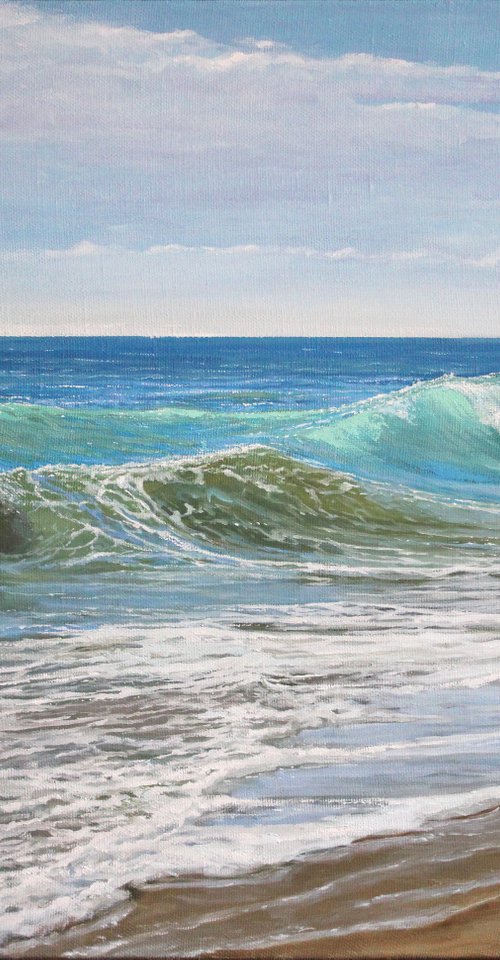 Sea waves. 100x80 cm. (39,3x31,5 inches). by Linar Ganeev