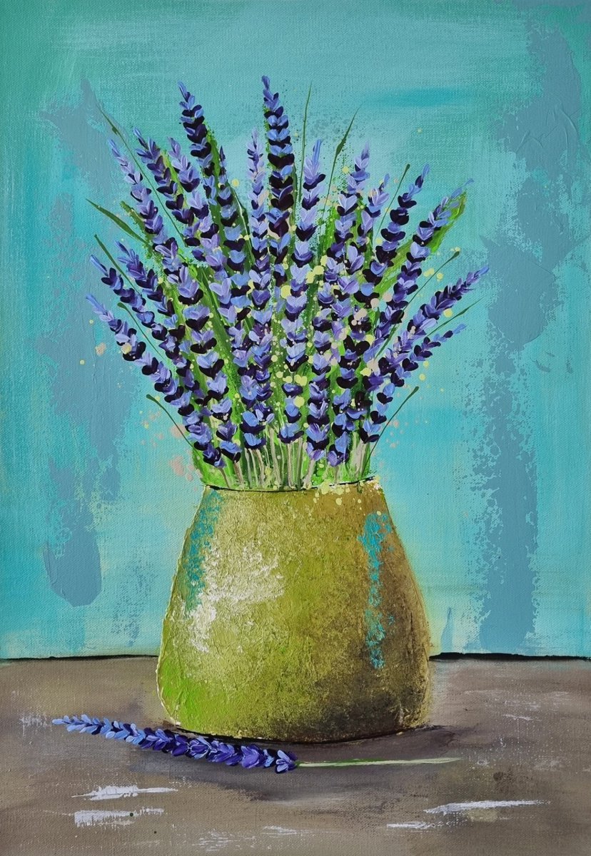 Lavander in a Vase by Cinzia Mancini