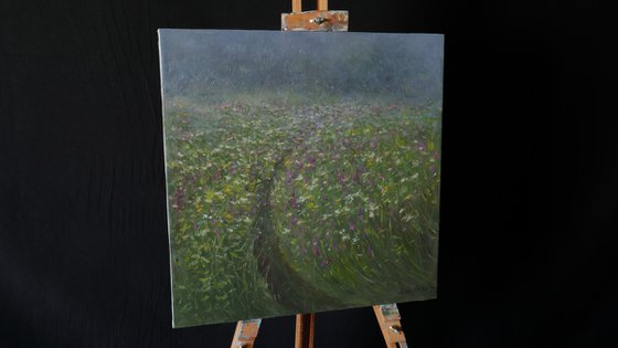 In The Morning Mist - summer landscape painting