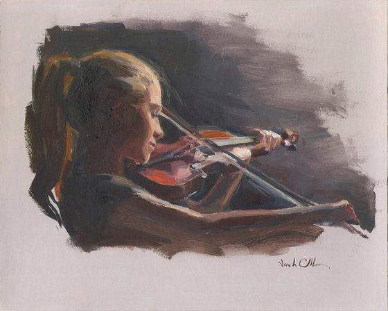 And melody from a bright violin...