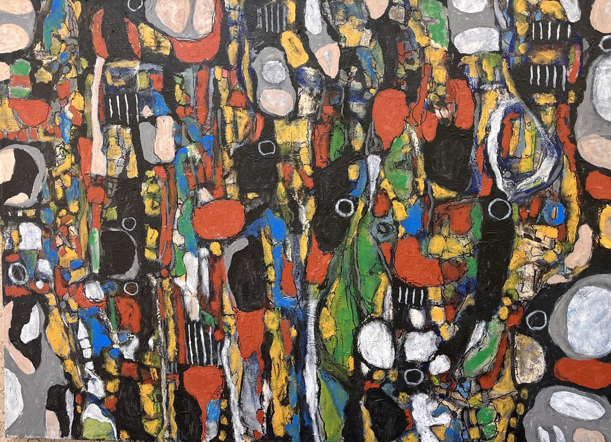 Organic Abstract Acrylic Painting By Jeffrey Davies, 48 X 36, Beyond The Beyond #8, Original Artwork