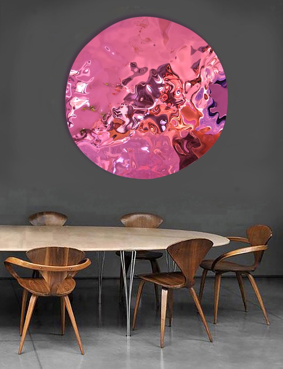 Geometric Abstract Sculpture By Anna Sidi-Yacoub, 47 X 47, Purple Rain, Original Artwork