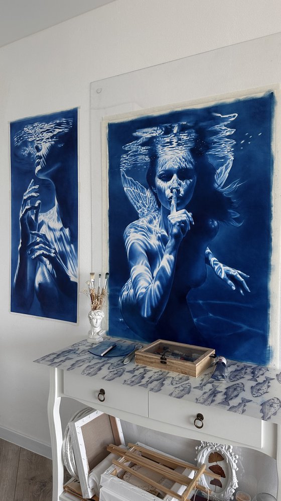 The Mermaid's Enigma – Underwater Blue Nude