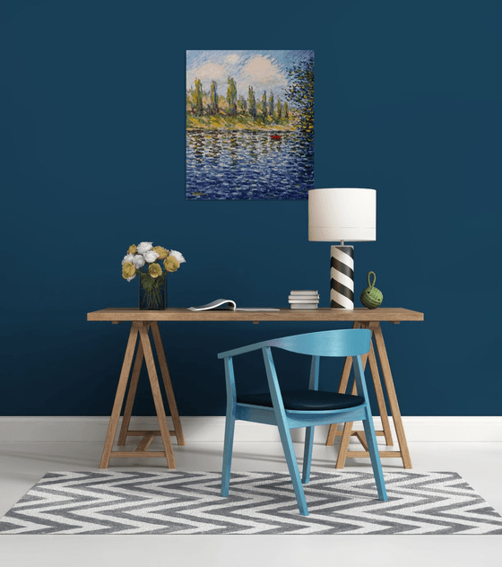 Poplars by the river