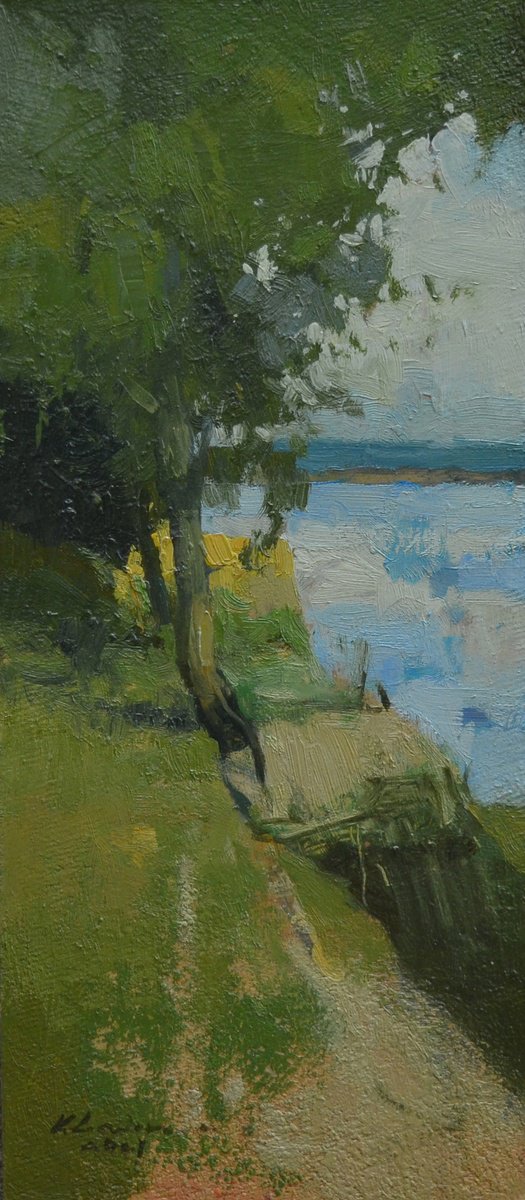 By The Lake By Vytautas Laisonas, 6 X 14, Artwork For Sale On Artfinder